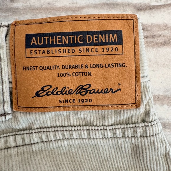 Eddie Bauer Men's Corduroy Jeans 36x30 Beige Tan Denim Pants Y2K Vintage Outdoor - Picture 2 of 12